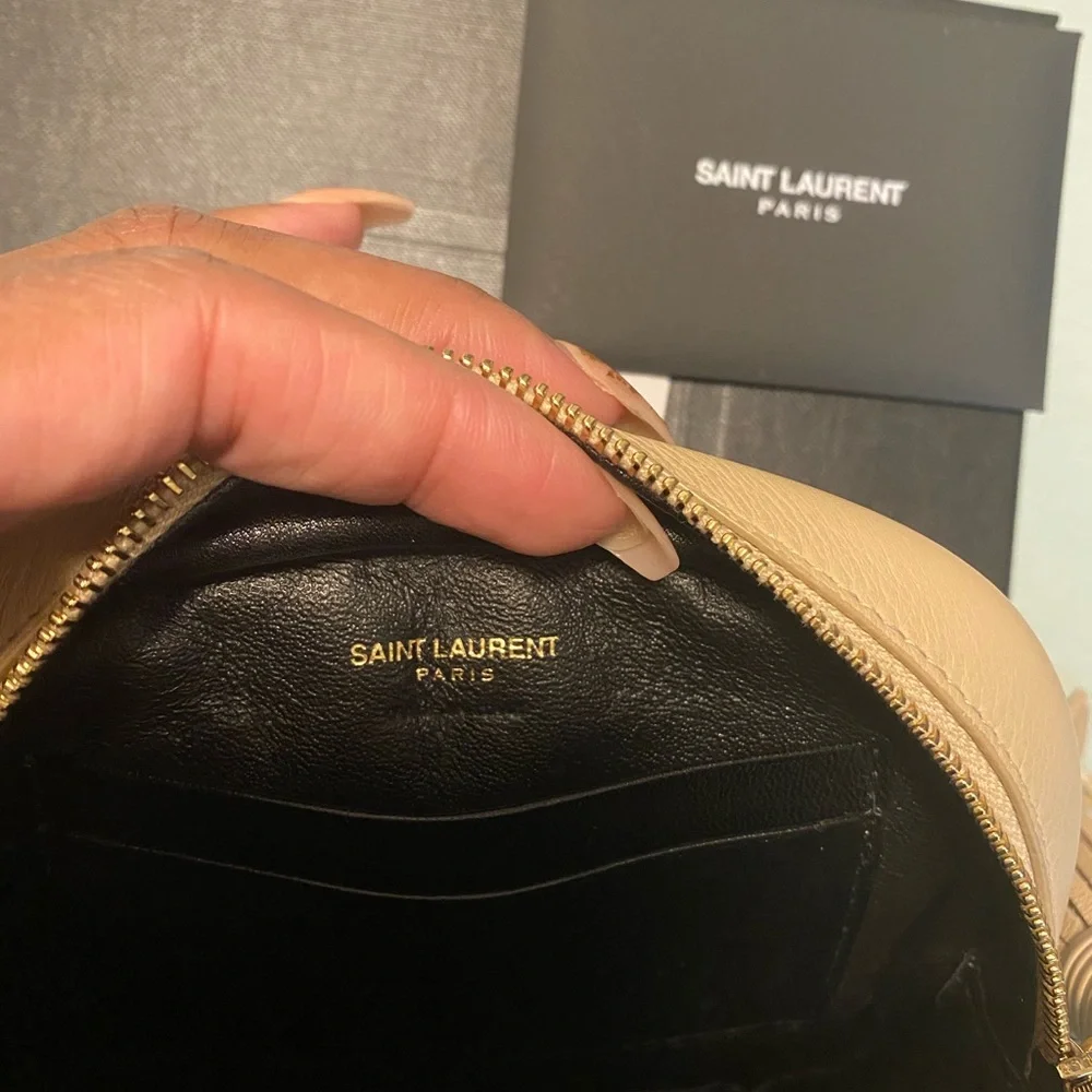 Yves Saint Laurent Nude Beige Leather Tassel Crossbody